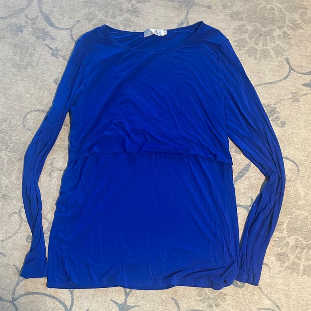 Latched Mama Blue Long Sleeve Relaxed Tunic